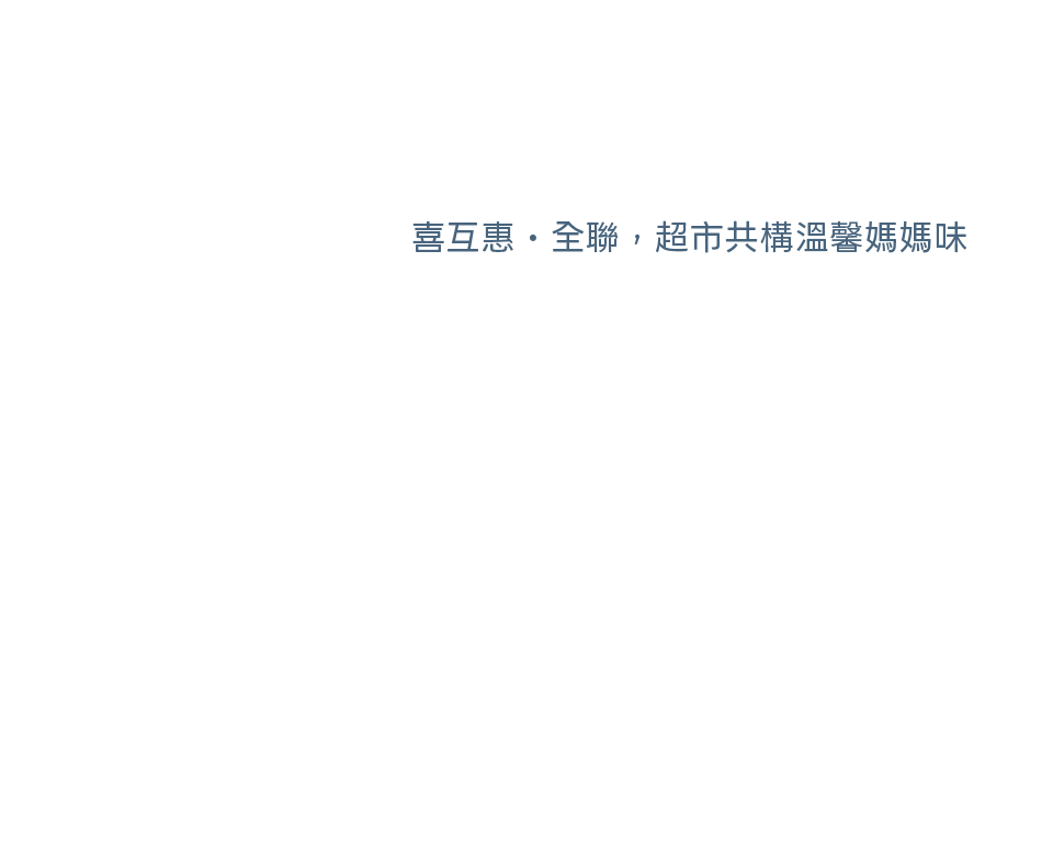 喜互惠˙全聯，超市共構溫馨媽媽味